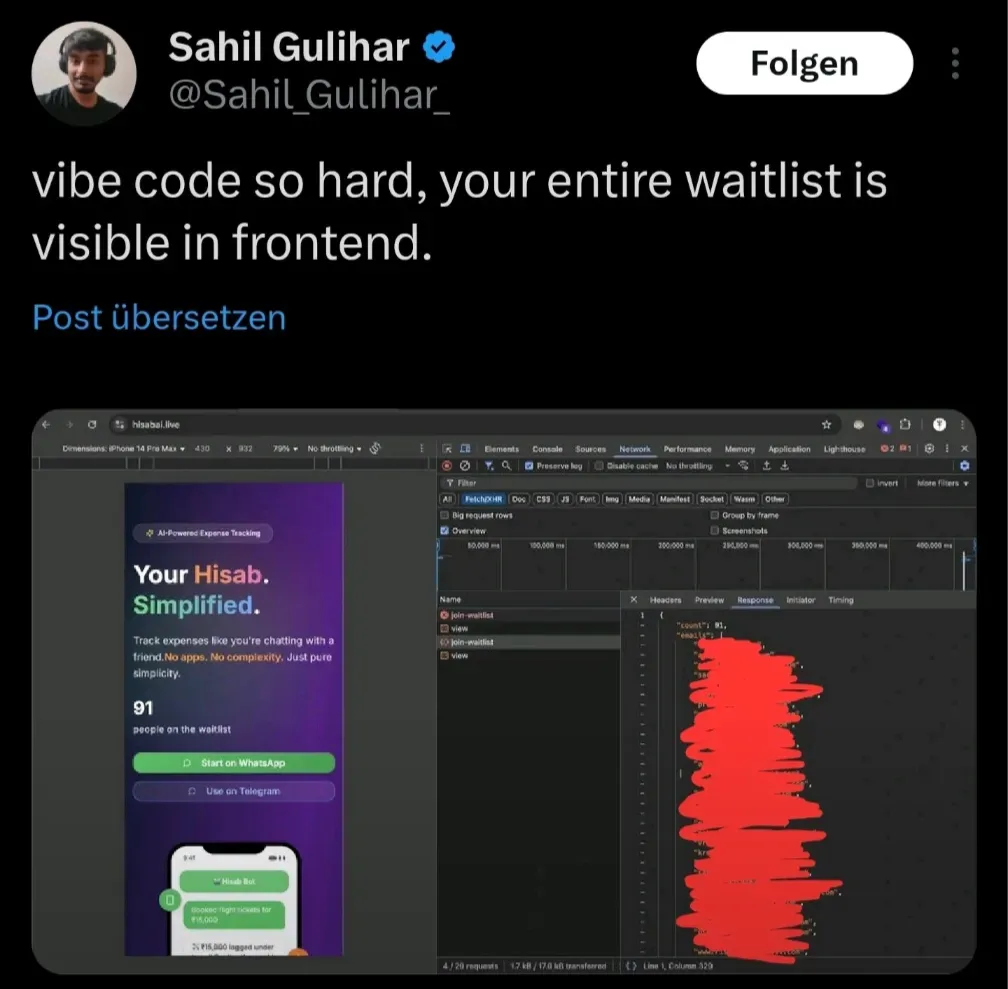 Spott über gescheiterte Vibe-Coding-Projekte in sozialen Netzwerken