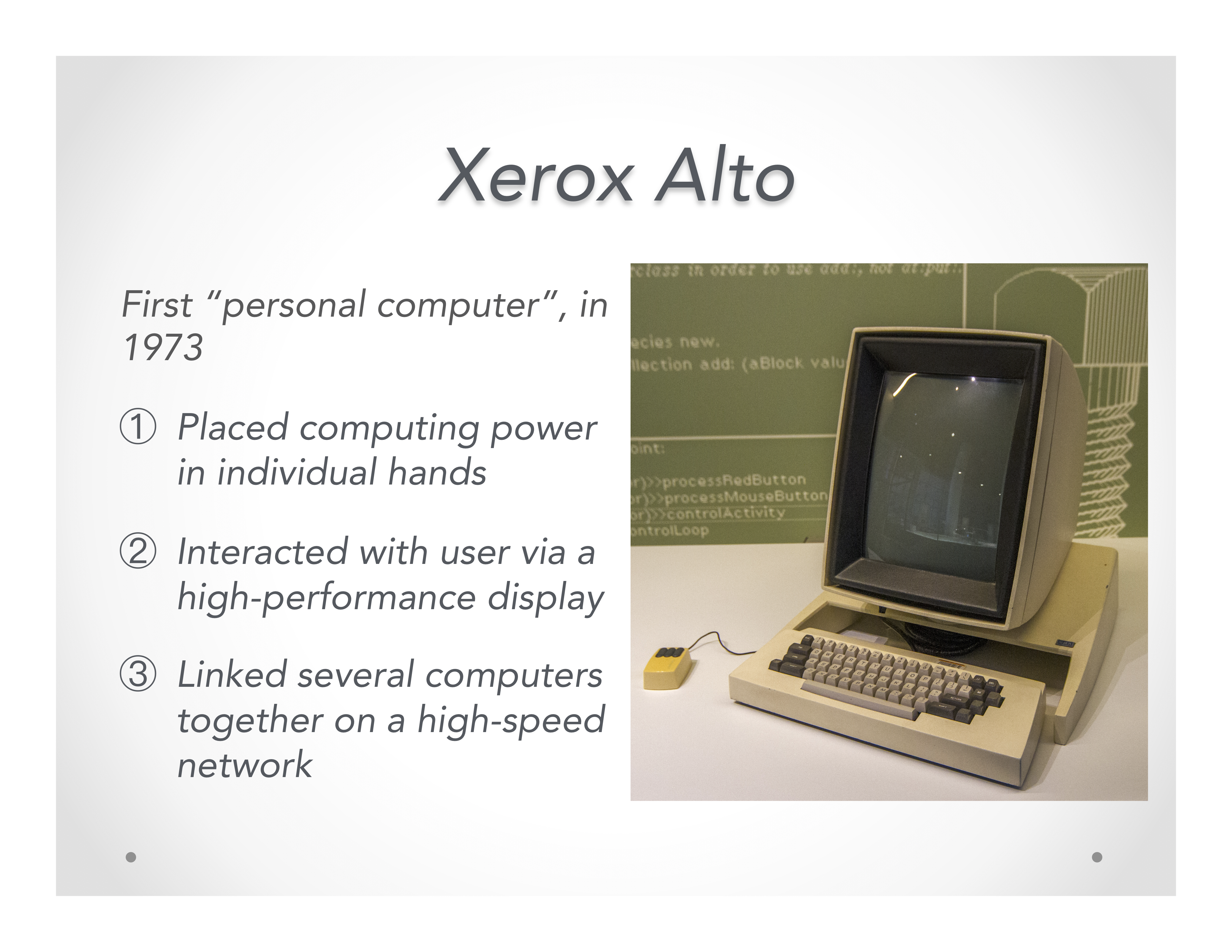 Bild vom Xerox Alto, dem ersten PC