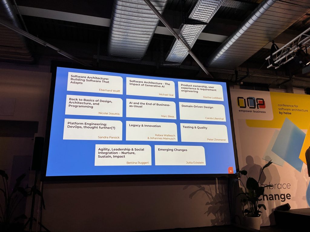 Blick auf die verschiedenen thematischen Blöcke der Konferenz.